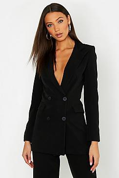 Boohoo Tall Button Front Woven Tailored Blazer