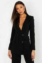 Boohoo Tall Button Front Woven Tailored Blazer