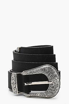 Boohoo Lily Velvet Western Boyfriend Belt