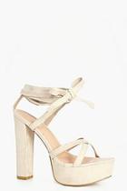 Boohoo Jessica Wrap Over Platform Sandal