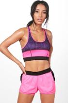 Boohoo Imogen Fit Mesh Insert Running Shorts Pink