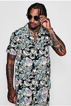 Boohoo Abstract Floral Revere Short Sleeve Shirt Co-ord