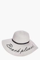 Boohoo Daisy Beach Please Straw Hat
