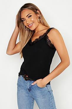 Boohoo Lace Hem & Neck Cami