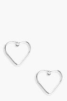 Boohoo Sterling Silver Simple Heart Studs