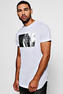 Boohoo Man Print T-shirt With Foil Print