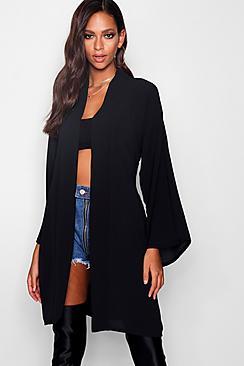 Boohoo Georgia Woven Crepe Belted Kimono