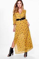 Boohoo Petite Saskia Ditsy Floral Cage Back Maxi Dress