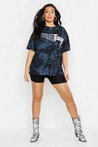 Boohoo Plus Acid Wash World Tour Slogan T-shirt