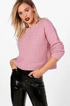 Boohoo Phoebe Waffle Stitch Boxy Jumper