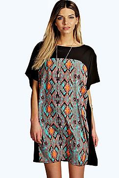 Boohoo Gillian Woven Printed Shift Dress