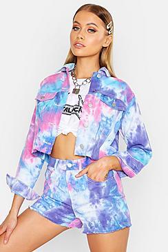 Boohoo Tie Dye Cropped Jacket