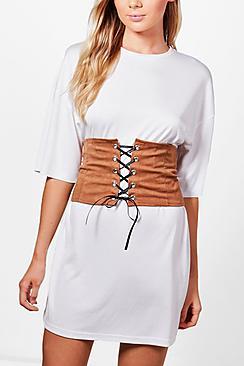 Boohoo Jenny Suedette Corset Belt