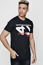 Boohoo Checkerboard Moto Print T-shirt