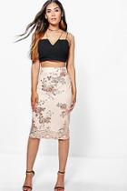 Boohoo Boutique Naja Sequin Mesh Overlay Midi Skirt