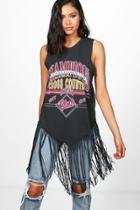 Boohoo Amy Printed Tassel Tank Top Multi