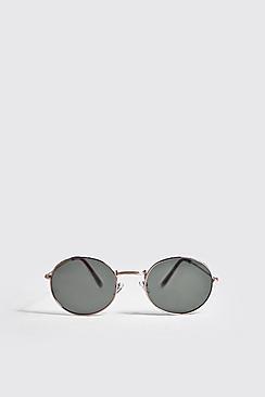 Boohoo Tinted Lens Oval Sunglasses