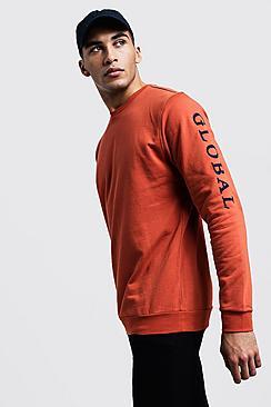 Boohoo Sleeve Embroidered Sweatshirt