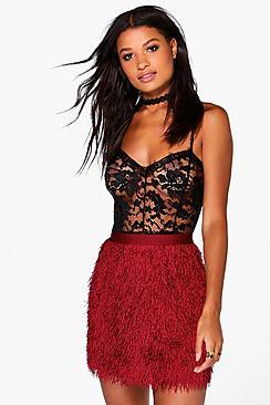 Boohoo Indira Tassle Detail Mini Skirt