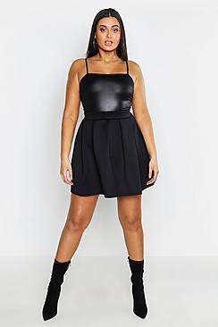 Boohoo Plus Scuba Mini Skirt