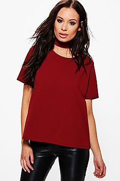 Boohoo Charlie Oversized Choker Strap T-shirt