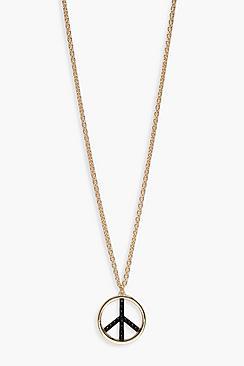 Boohoo Peace Pendant Necklace