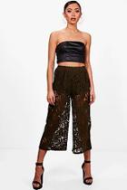 Boohoo Woven Crochet Lace Contrast Culotte