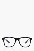 Boohoo Wayfarer Geek Glasses Black