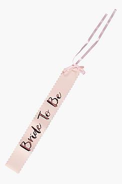 Boohoo Ginger Ray Bride Metallic Rose Gold Sash