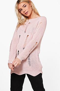 Boohoo Ruby Distressed Jumper