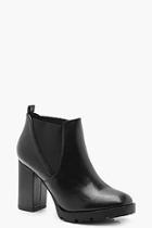 Boohoo Wide Fit Chunky Cleated Shoe Boots