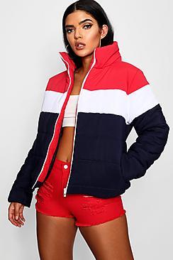 Boohoo Charlie Colour Block Puffer