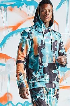 Boohoo Quavo Tie Dye Hoodie With Print