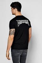 Boohoo Black Metallic Back Print Band Licence Tee
