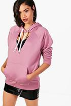 Boohoo Cut Out Neck Oversized Hoodie