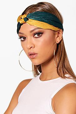 Boohoo Sarah Double Knot Satin Turban Headband