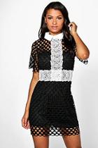 Boohoo Boutique Bethany Crochet Lace Collar Dress