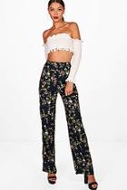 Boohoo Tall Rina Floral Printed Wide Leg Trouser