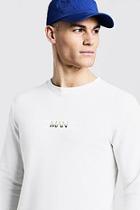 Boohoo Fleece Sweater With Contrast Marl Embroidered Box