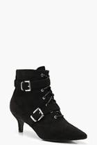 Boohoo Buckle Trim Pointed Shoe Boots