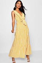 Boohoo V Neck Ruffle Tier Maxi Dress