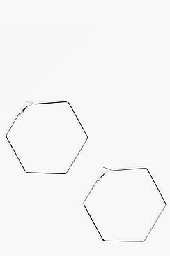 Boohoo Hexagon Hoop Earrings