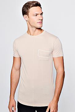 Boohoo T-shirt With Back Print Curve Hem T-shirt