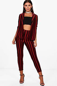 Boohoo Petite Paige Stripe Co-ord Cigarette Trouser