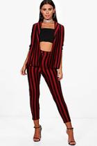 Boohoo Petite Paige Stripe Co-ord Cigarette Trouser