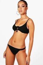 Boohoo Agadir Mix & Match Texture Knot Bikini Top