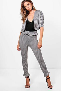 Boohoo Jenna Gingham Frill Jacket