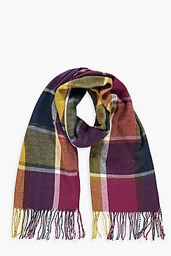 Boohoo Multi-coloured Chunky Check Scarf