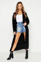 Boohoo Tie Front Maxi Pocket Detail Cardigan