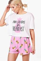 Boohoo Tia Pina Colada T & Short